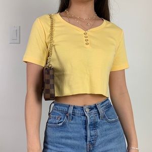 small yellow cropped tee